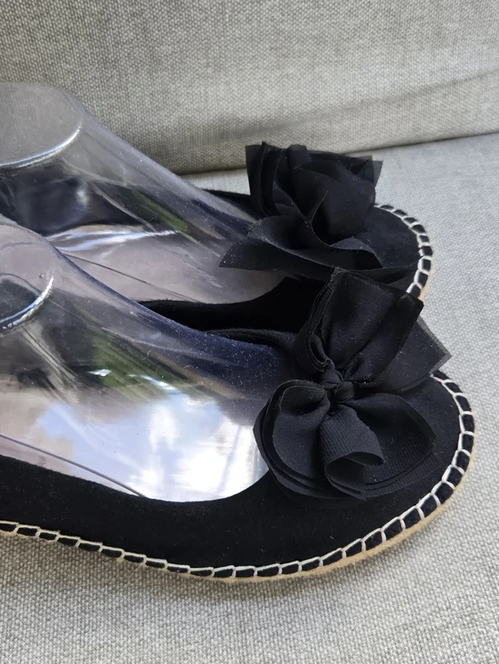 Cliffs By White Mountain Women’s Black Bow Espadrille Flats - Picture 6 of 10